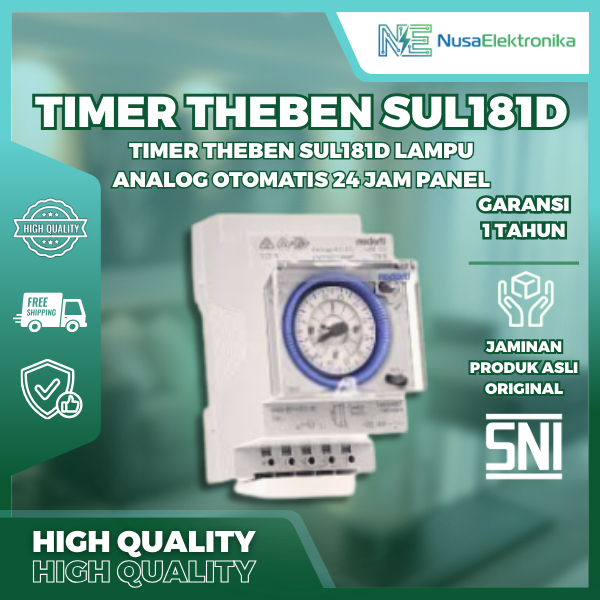 TIMER THEBEN SUL181D 24 JAM OTOMATIS TIMER PANEL DIN RAIL SUL 181D GERMANY MODEL TERBARU TIMER LAMPU