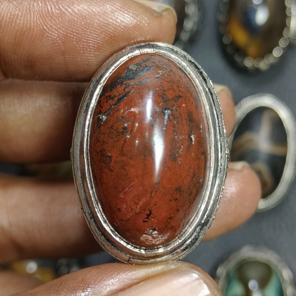 batu akik hati ayam nempel magnet