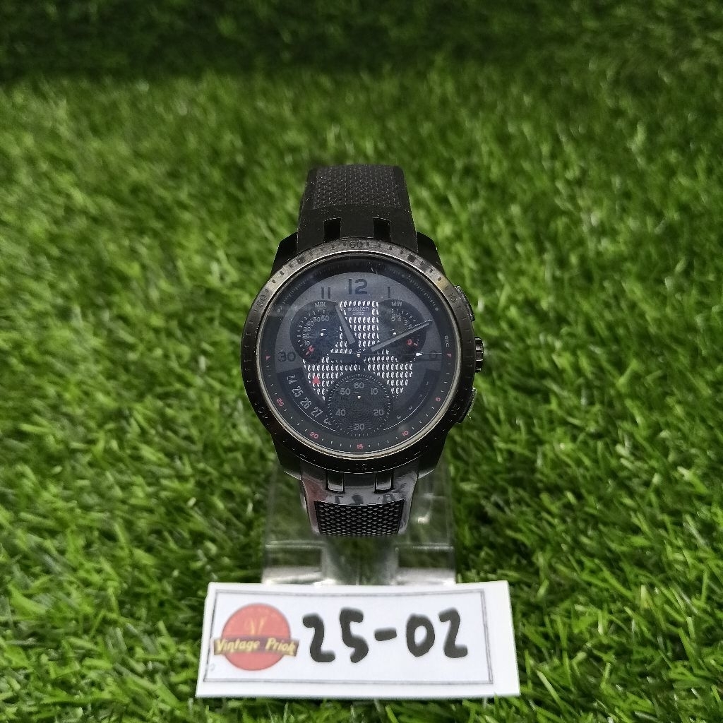 Swatch Irony Cloud Hour Black YRB402 Dial Swiss Watch Retrograde Chronograph