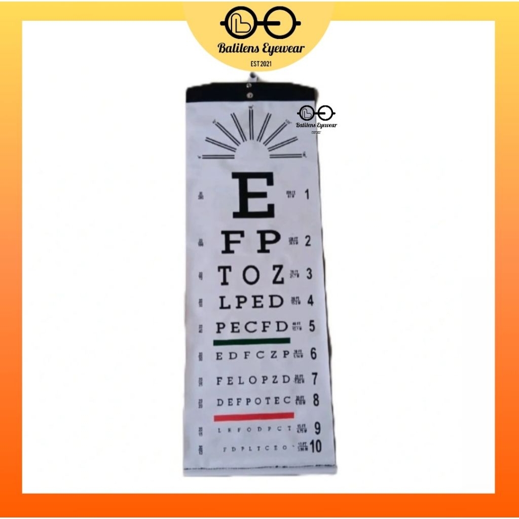 Snellen Chart Huruf Gulung – Chart Tes Mata untuk Pemeriksaan Penglihatan