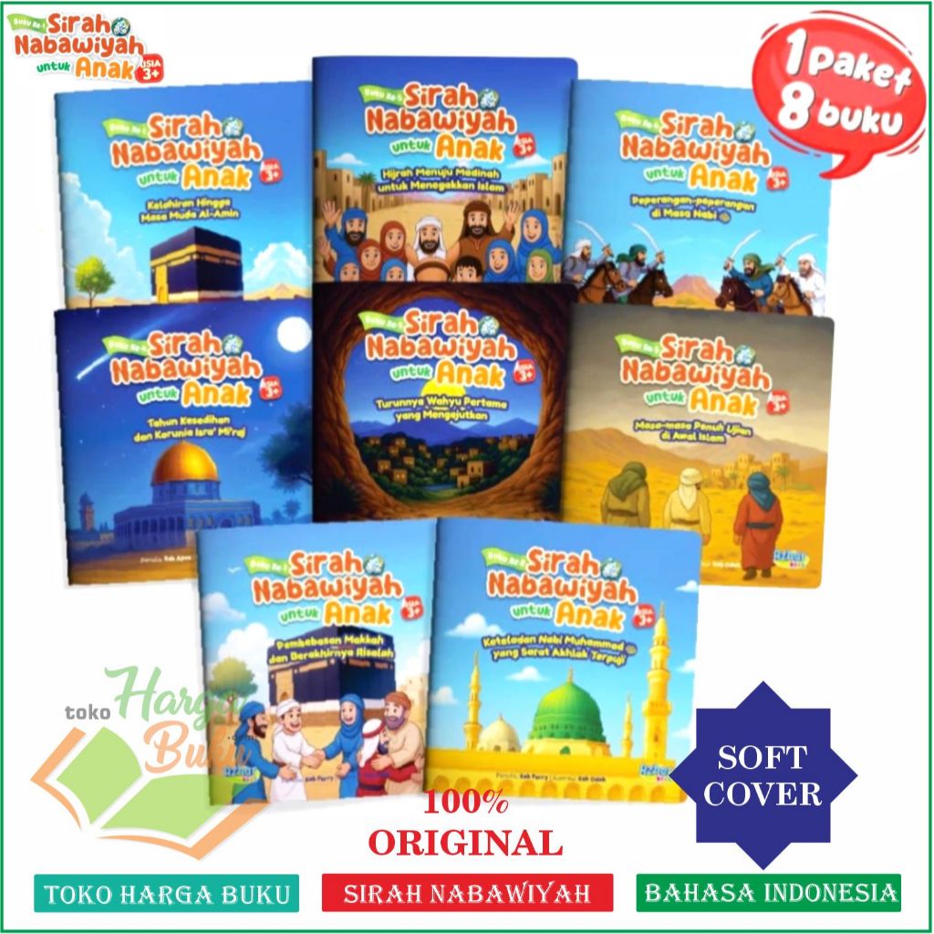 Foto Sirah Nabawiyah untuk Anak Usia 3+ ISI 8 BUKU Dilengkapi Audio Kisah Pengayaan Printable Poster Timeline Kehidupan Nabi Muhammad For Kids Azhar Kids - AQWAM