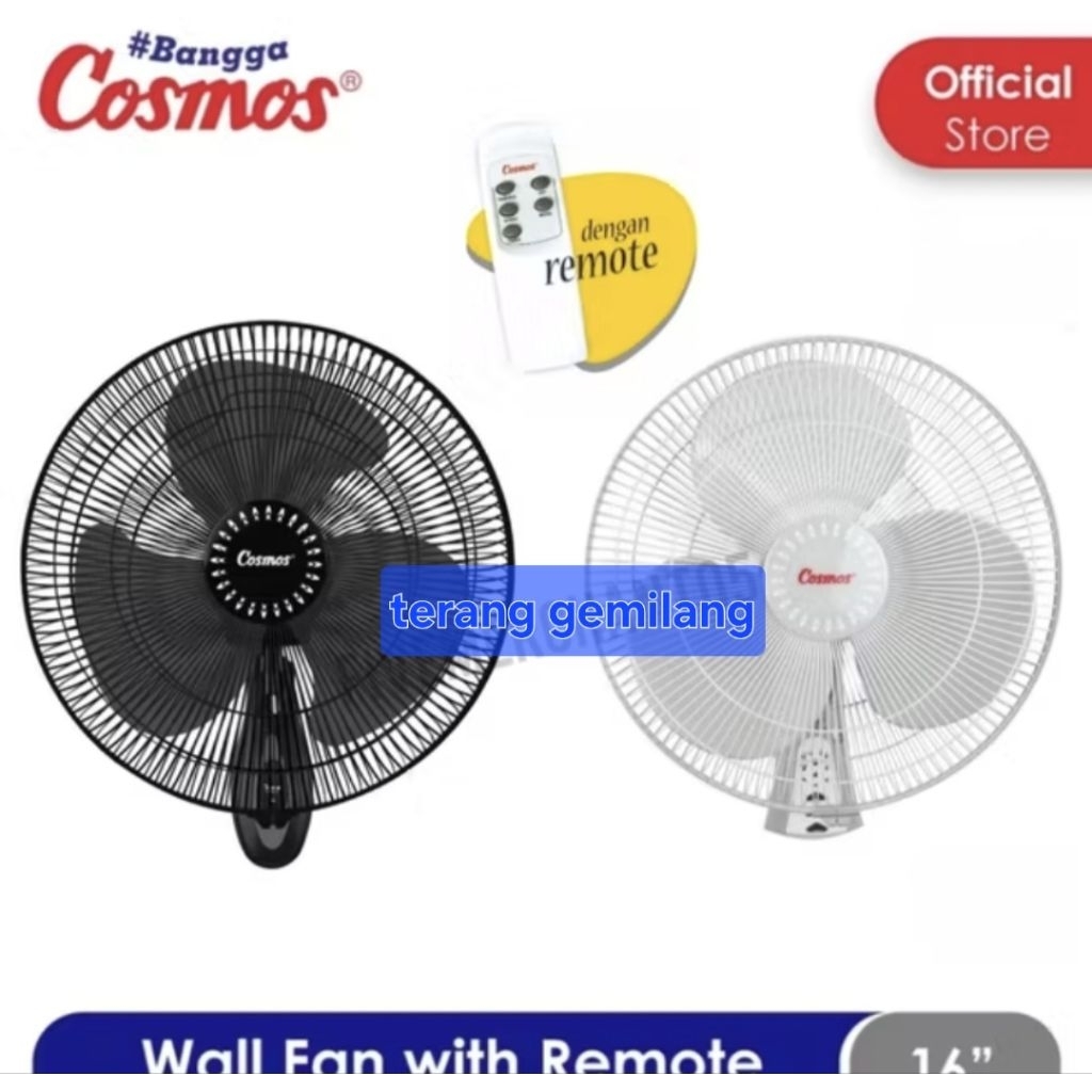 kipas angin dinding COSMOS [REMOT] WFGR 16inci, kipas angin dindin COSMOS [REMOT] WFCR 16 inci