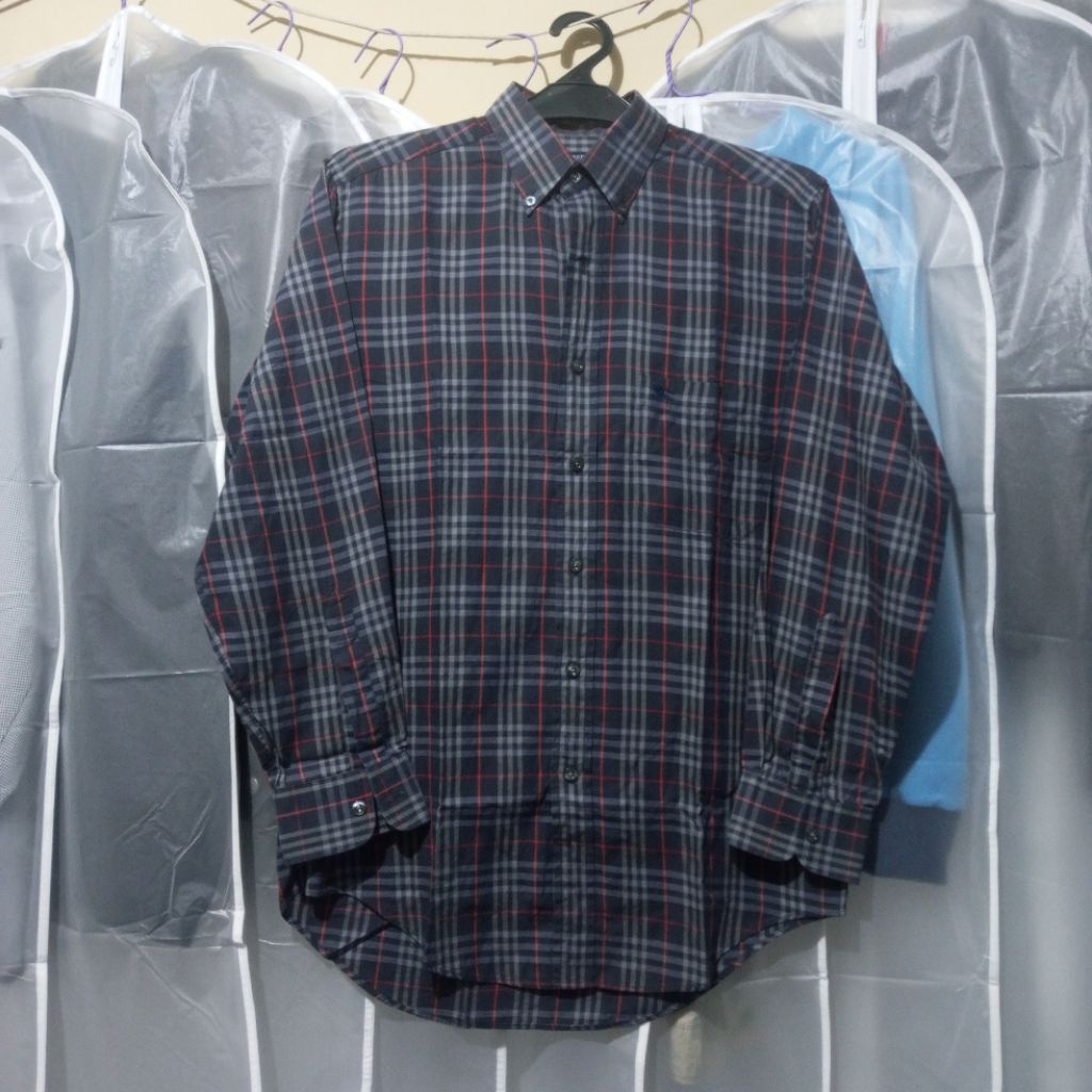 Burberry London Nova Check Shirt Navy Kemeja Casuals