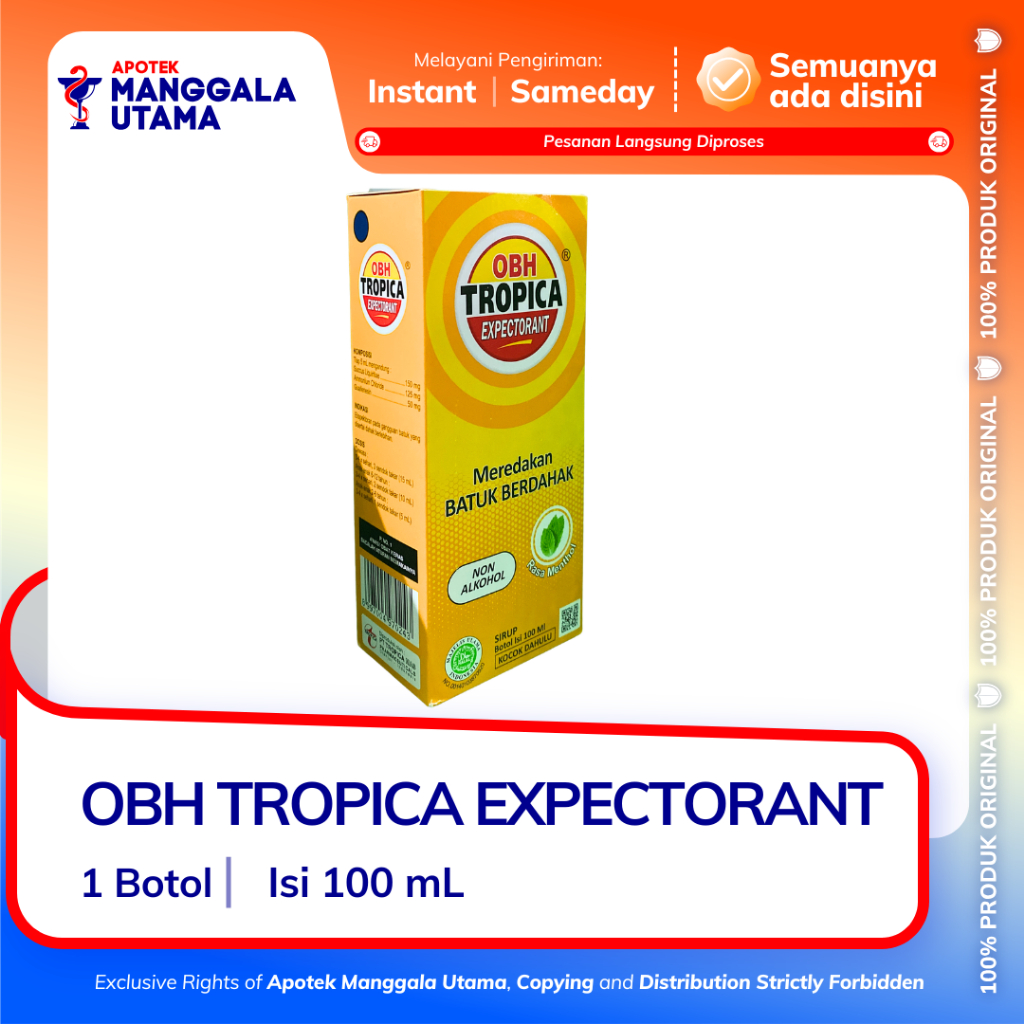 OBH TROPICA EXPECTORANT MENTHOL ISI 100 ML - OBAT BATUK BERDAHAK