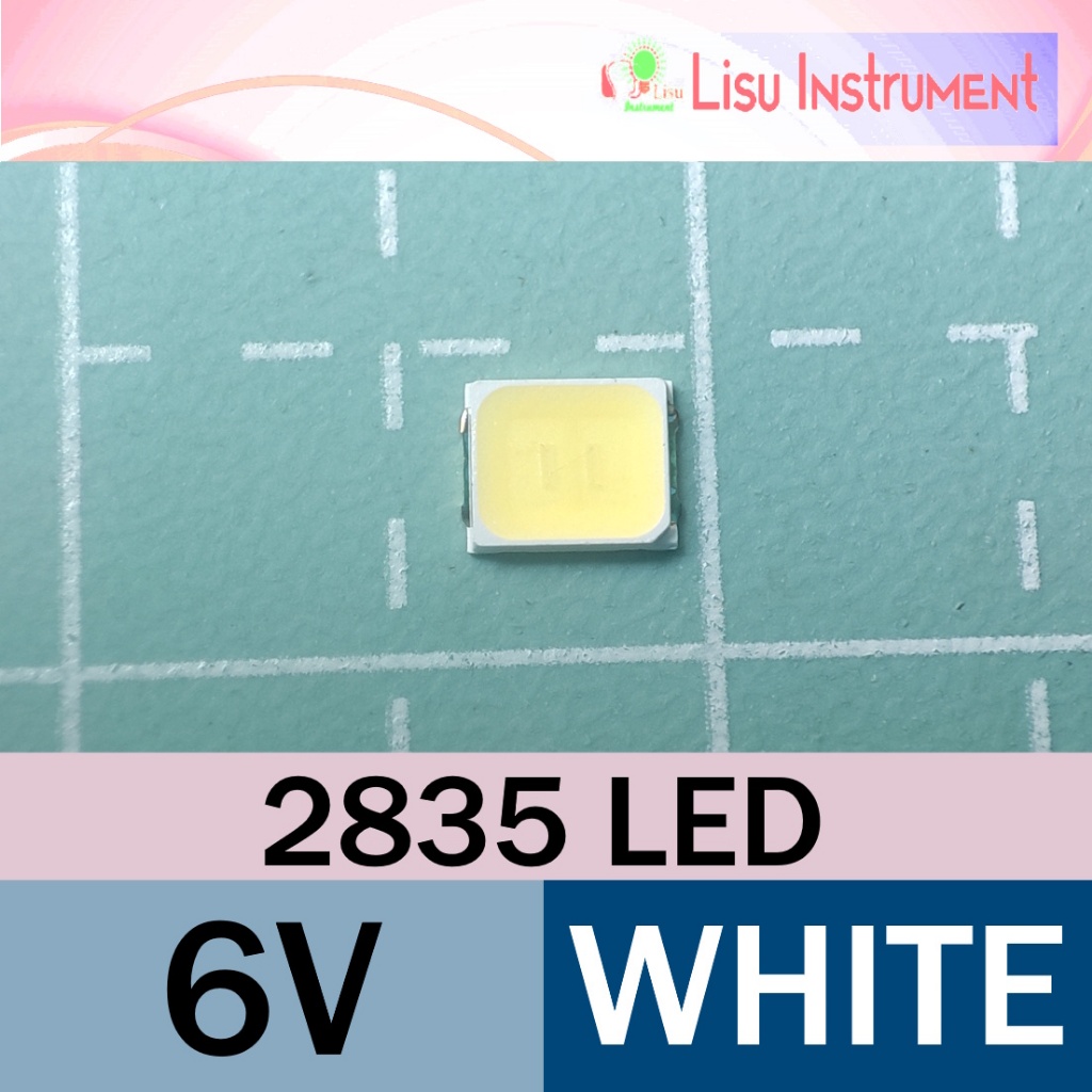 2835 LED 6V 1W 6500K 110-120lm White Putih