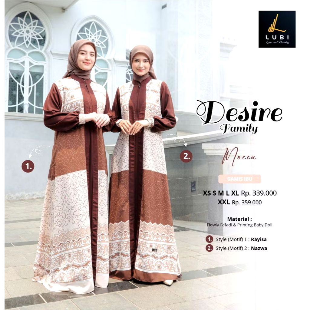 promo gamis lubi desire family mocca