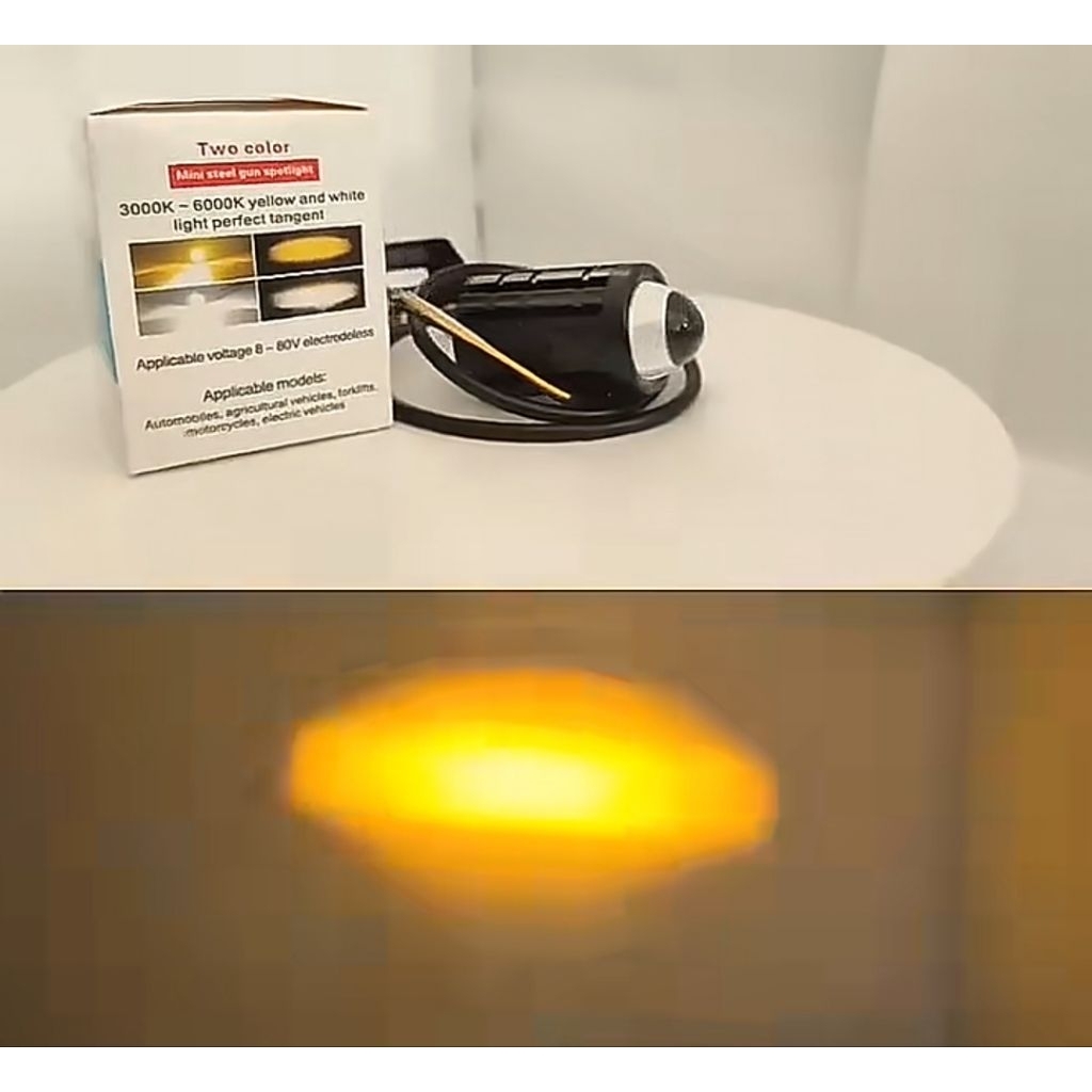 lampu LED motor, lampu depan jauh dekat (putih kuning/putih biru)