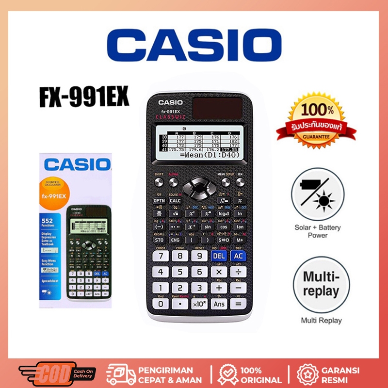 (Tersedia) Kalkulator Ilmiah Casio original FX-991EX Kalkulator Matriks Fungsi Siswa Casio ukuran be