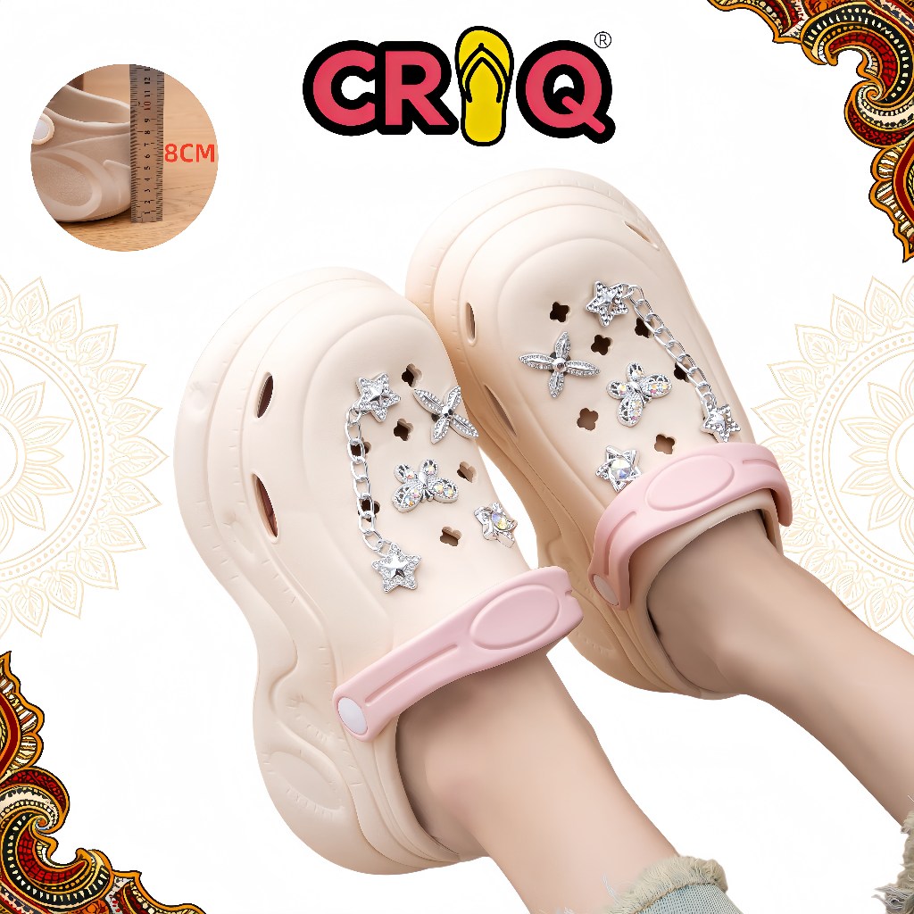 CRIQ - Sandal Wanita EVA Gaya Korea 6cm Anti-Slip Nyaman Model Terbaru