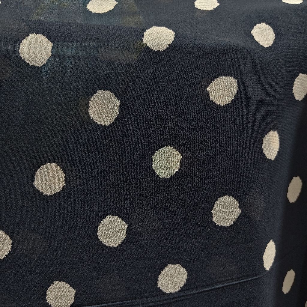 KAIN SIFON PREMIUM MOTIF POLKADOT COKSU DASAR HITAM - KAIN SIFON MOTIF DOT HARGA/0,5M