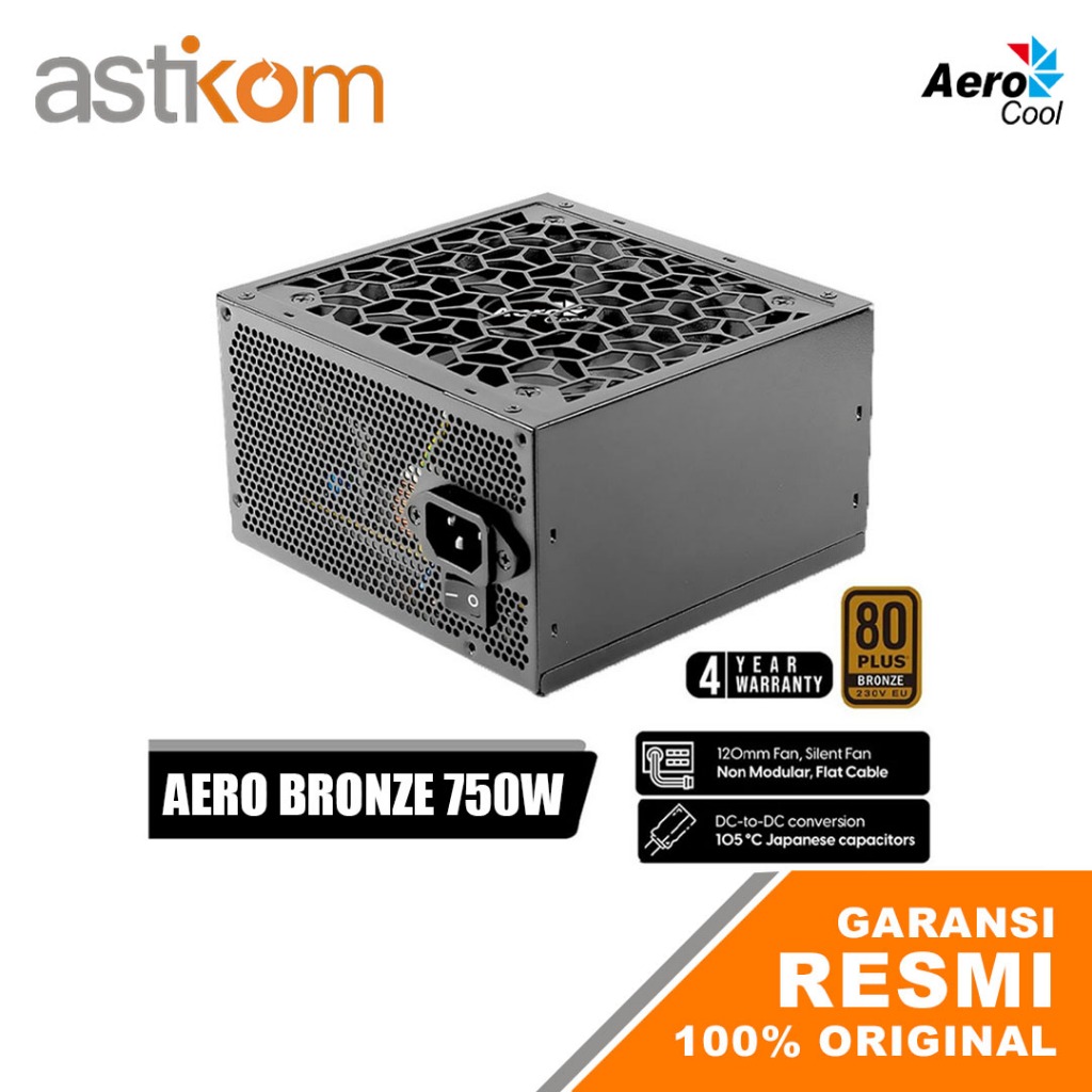 Power Supply AeroCool AERO BRONZE 750W 80+ Bronze ATX 3.1 | Power Supply 750 watt