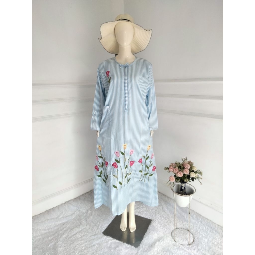 DASTER LILY Daster bordir malang daster panjang lengan panjang