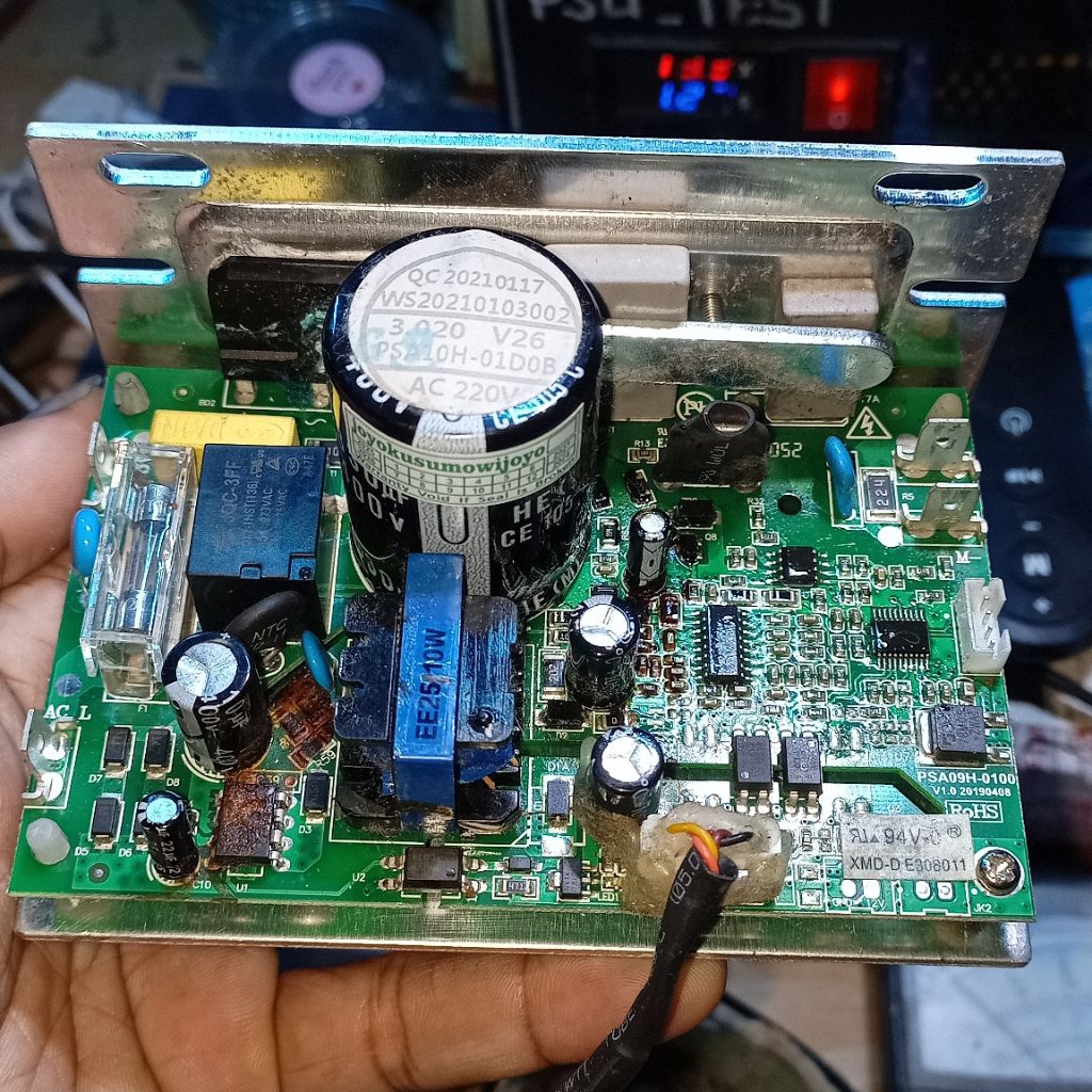 awas contoh perbaikan mesin modul PCB treadmill BODYMAX jumbo PSA09H-0100 error E02