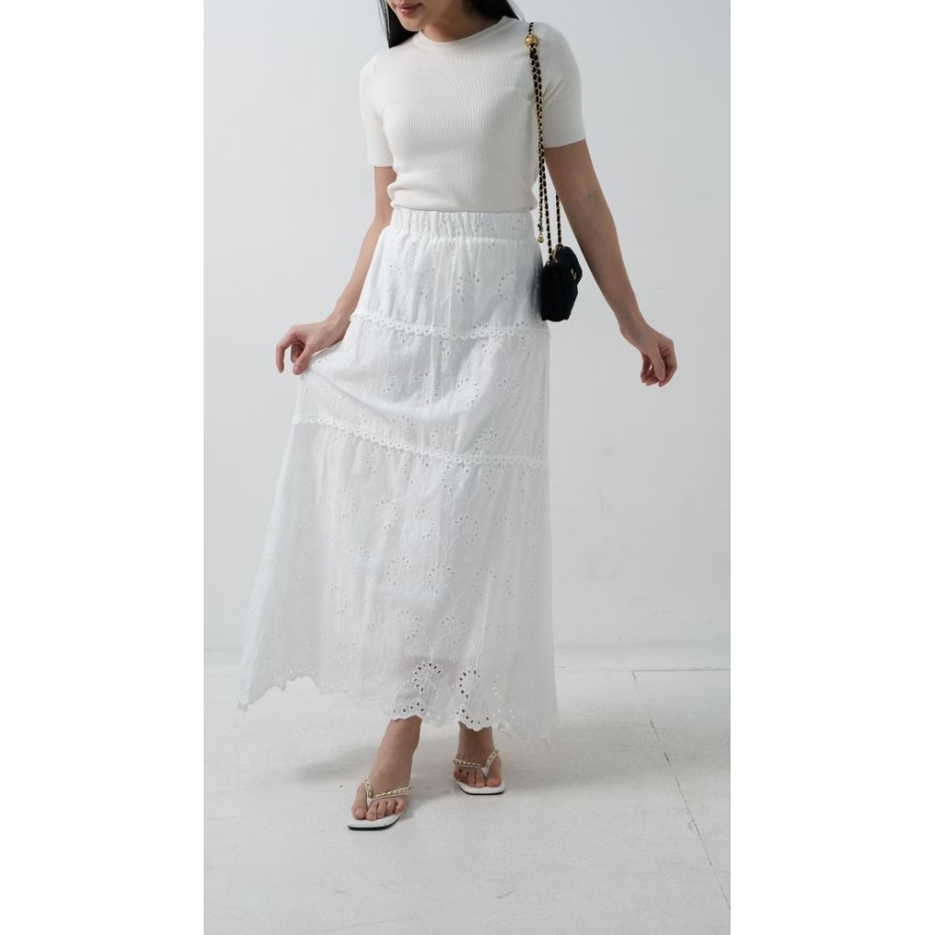 PINKDOSE ROK KATBOL PANJANG ROK PUTIH KATBOL