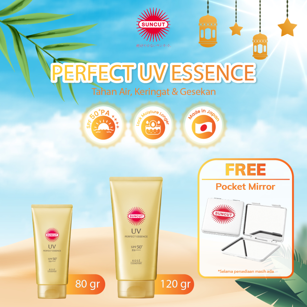 KOSE SUNCUT UV Perfect Essence SPF50+ PA++++ (Sunscreen Essence) FREE Pocket Mirror