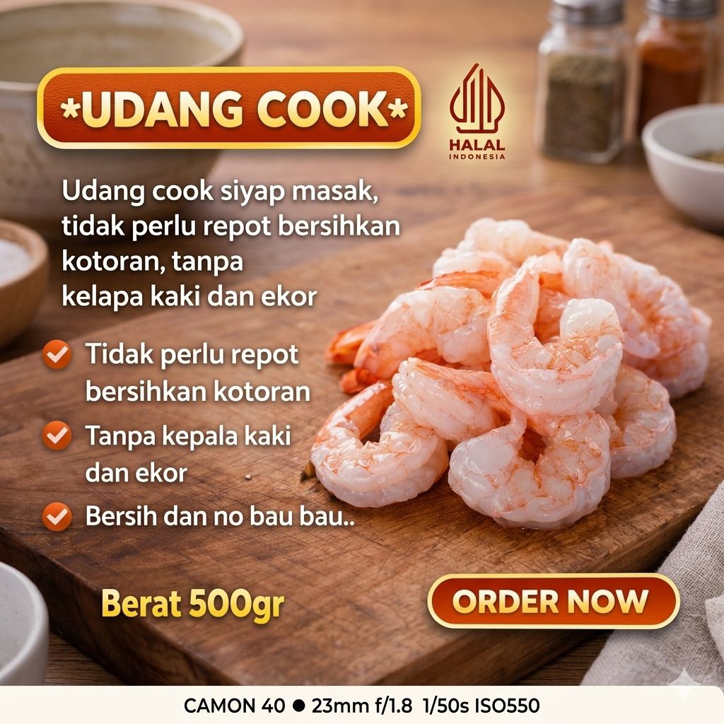 PREMIUM Udang Kupas Cook Vename Windu 500gr |