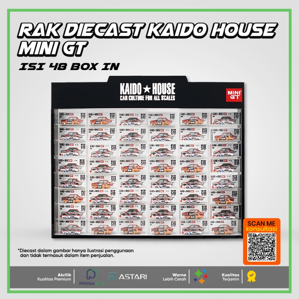 Rak Display Akrilik Kaido House Mini GT Box In