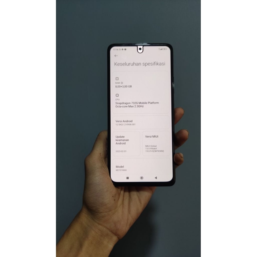 lcd+frame redmi note 10pro original copotan berfungsi