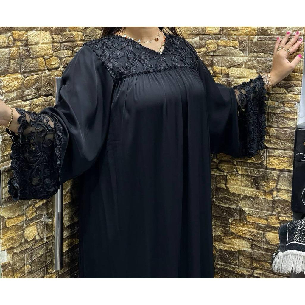 Abaya Inner outer Wanita Dewasa Mesir Free Pashmina original Premium Gamis Hitam Muslim Arab Umroh D