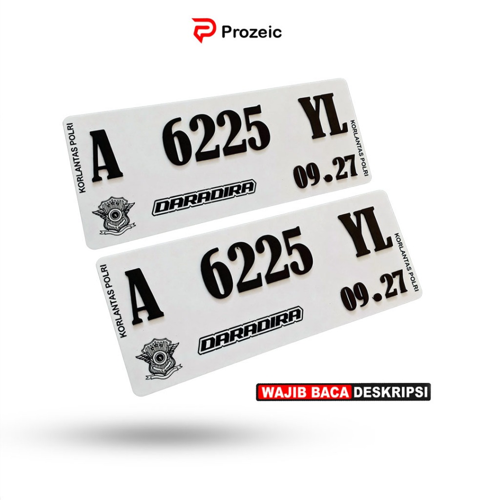 Prozeic Plat Nomor Akrilik Motor Huruf Timbul