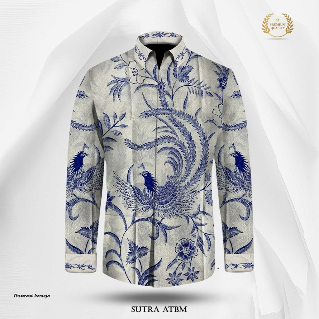 Kain batik tulis sutra ATBM baron pola kemeja-C8V3N5