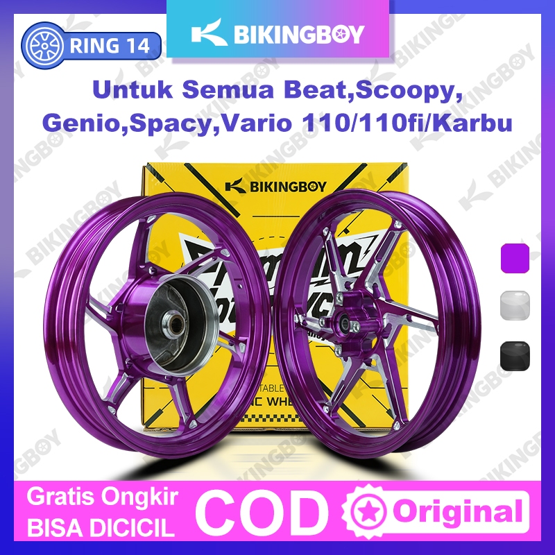 VELG Racing BIKINGBOY Palang 6 Ring 14 UntukSemua Beat/Scoopy/Genio/Spacy/Vario110/110fi/Karbu-Ukura