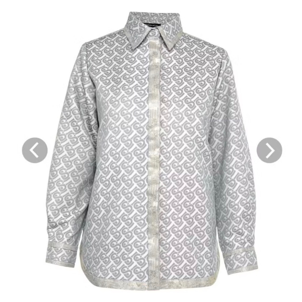 Bimu jacquard detailed shirt grey buttonscarves pl