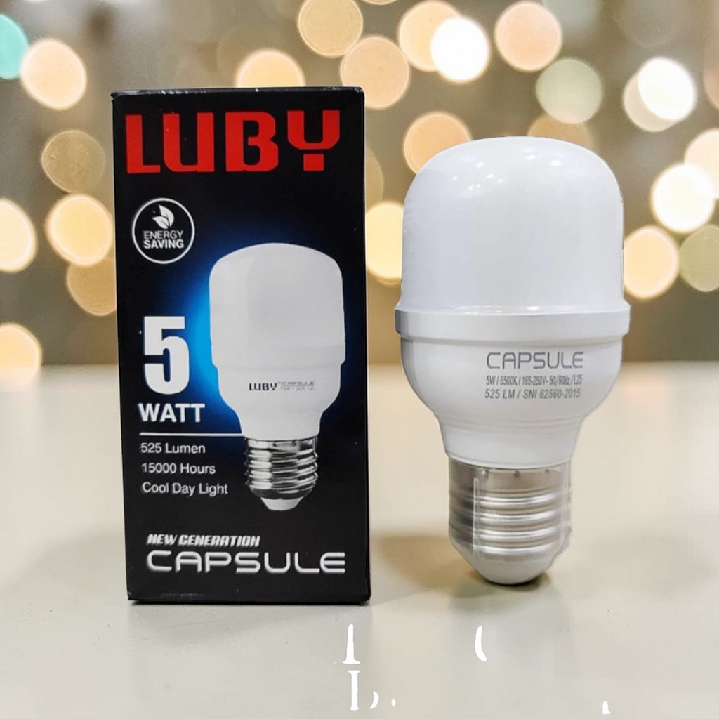 LUBY CAPSULE Lampu Bohlam LED 5 Watt Cahaya Putih Terang