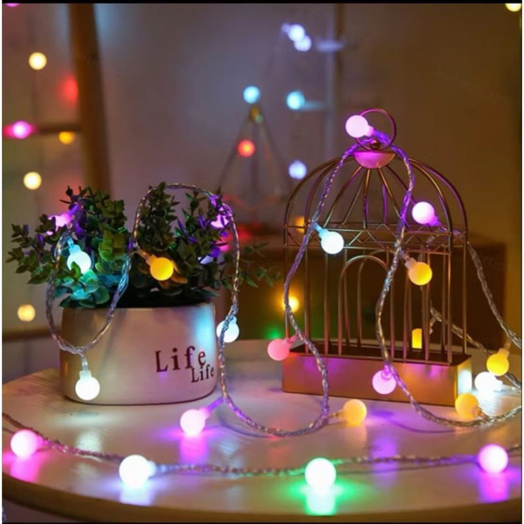 Lampu Tumbler Anggur Warna Rainbow 10 Meter /Lampu Hias Anggur