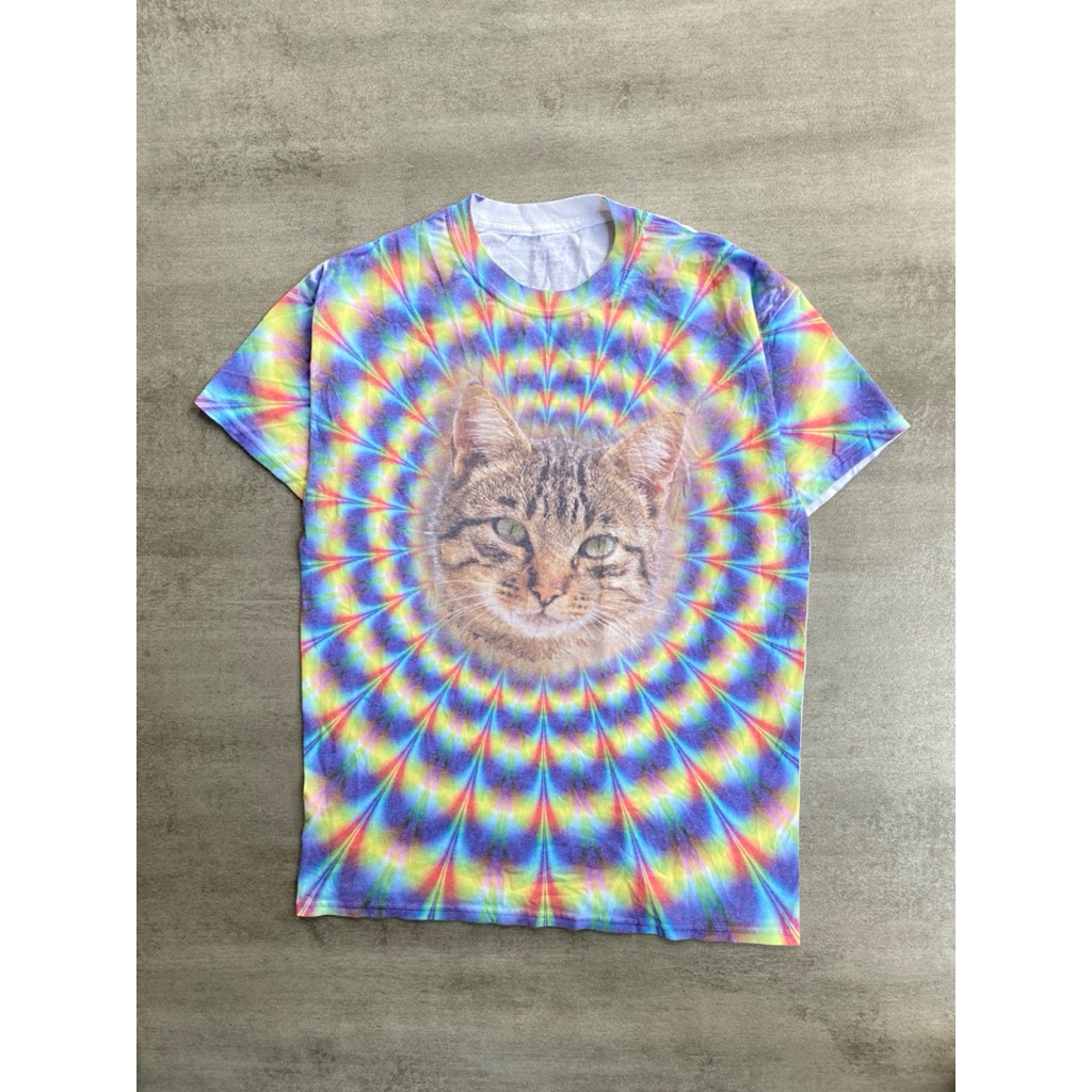 KAOS GILDAN ALL OVER PRINT KUCING KAOS AOP VINTAGE