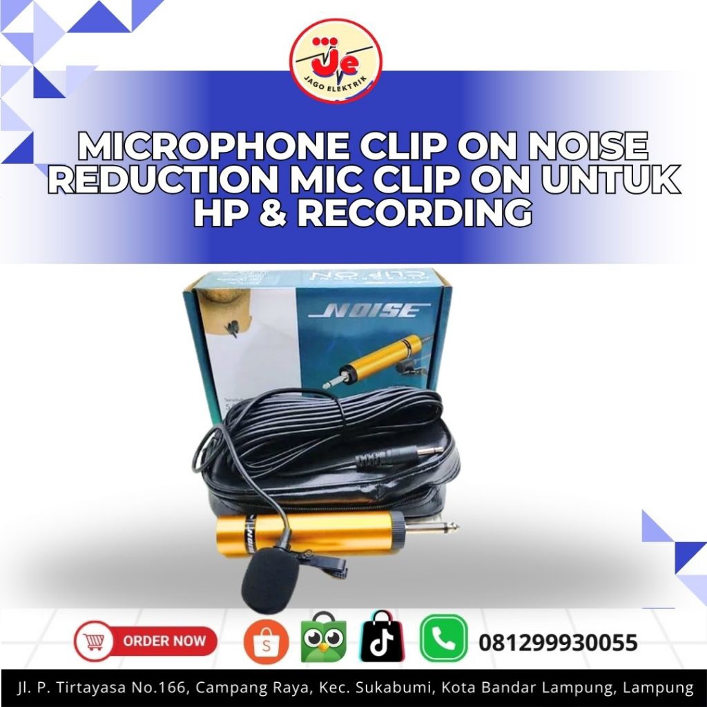 Microphone Clip On Noise Reduction Mic Clip On Untuk HP & Recording