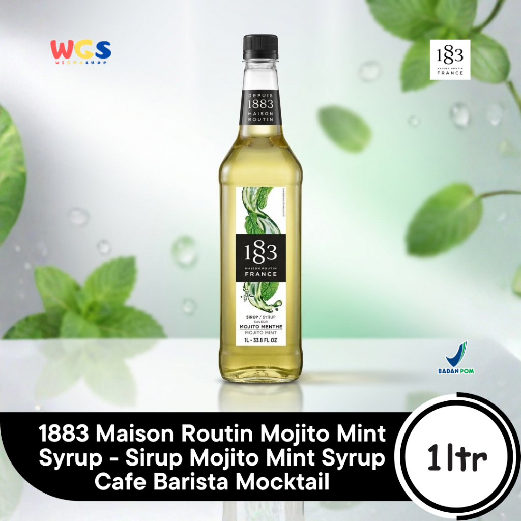 1883 Maison Routin Mojito Mint Syrup 1L - Sirup Mojito Mint Syrup Cafe Barista Mocktail