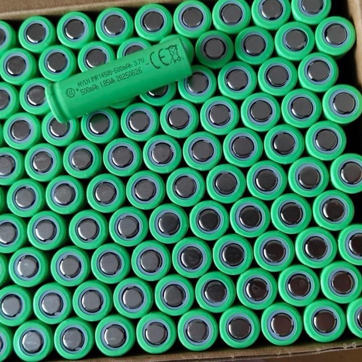 Baterai Rata 14500 Hijau 3,7V AA A2 Batre Cas isi ulang 3.7v