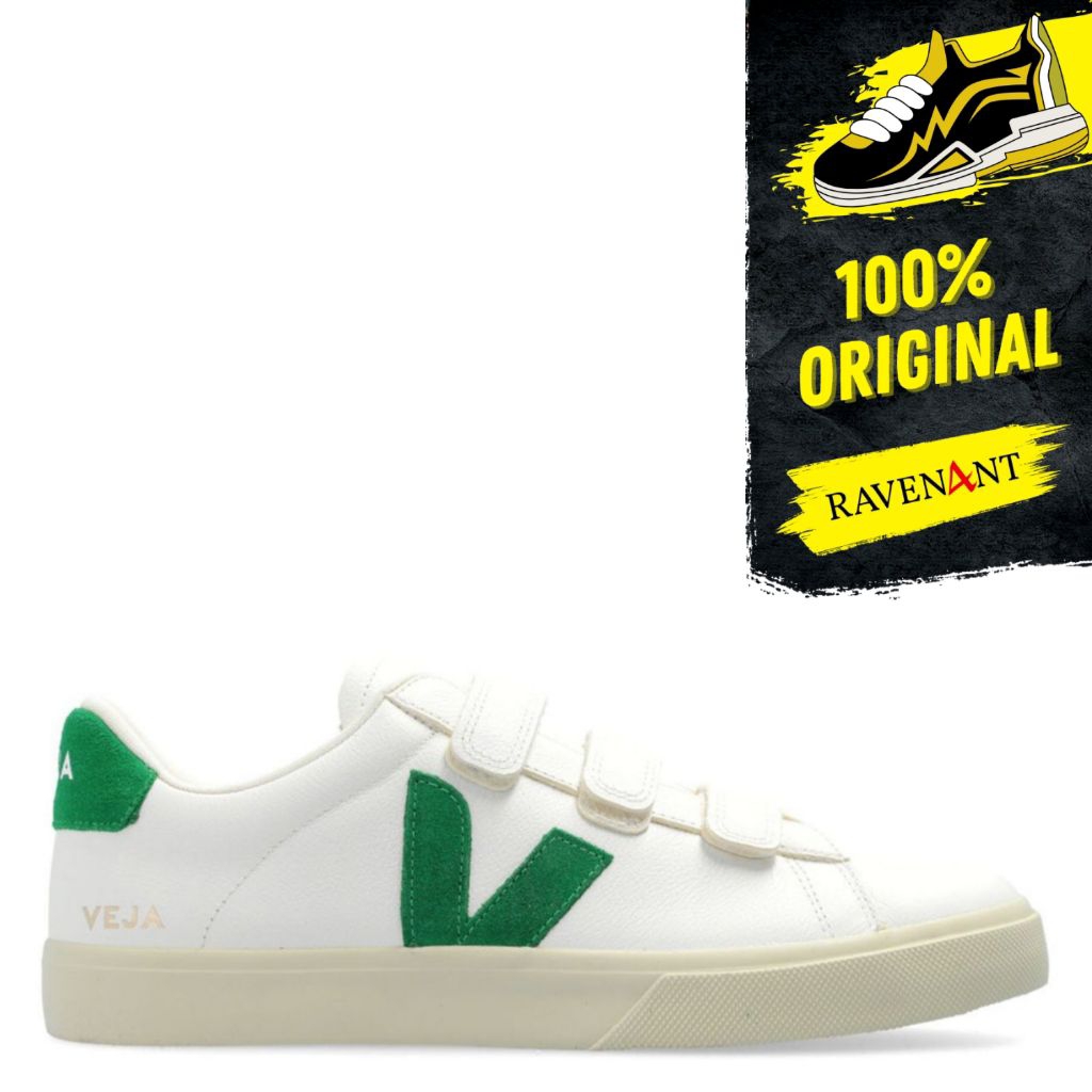 VEJA Recife Logo Chromefree Leather White Emeraude ORIGINAL - Sepatu Sneakers Pria/Wanita