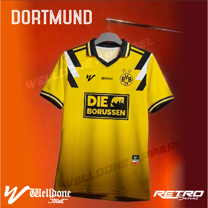 WORLDCUP SERIES  JERSEY RETRO DORTMUND CLUB / JERSEY BOLA / JERSEY SUPPORTER /JERSEY VINTAGE / JERSY