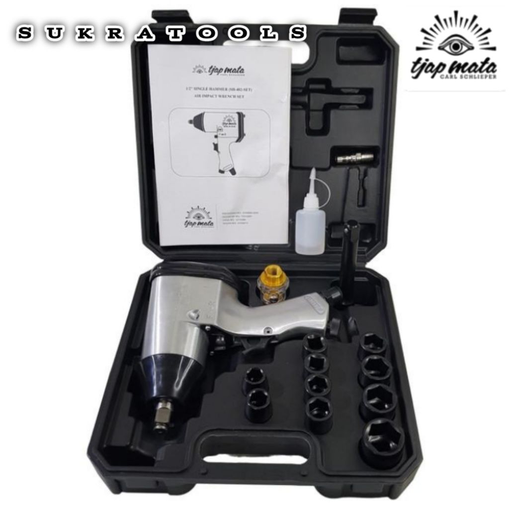 Set Lengkap Air Impact Wrench Kit Tjap Mata Type SH-402-SET