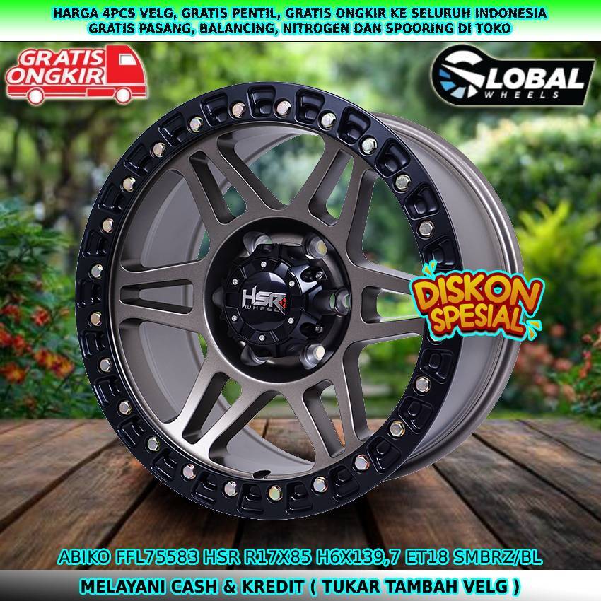 Velg hsr R17 untuk mobil Pajero| Strada| Triton| Fortuner| Hardtop| Hilux| dll velg hsr abiko R17