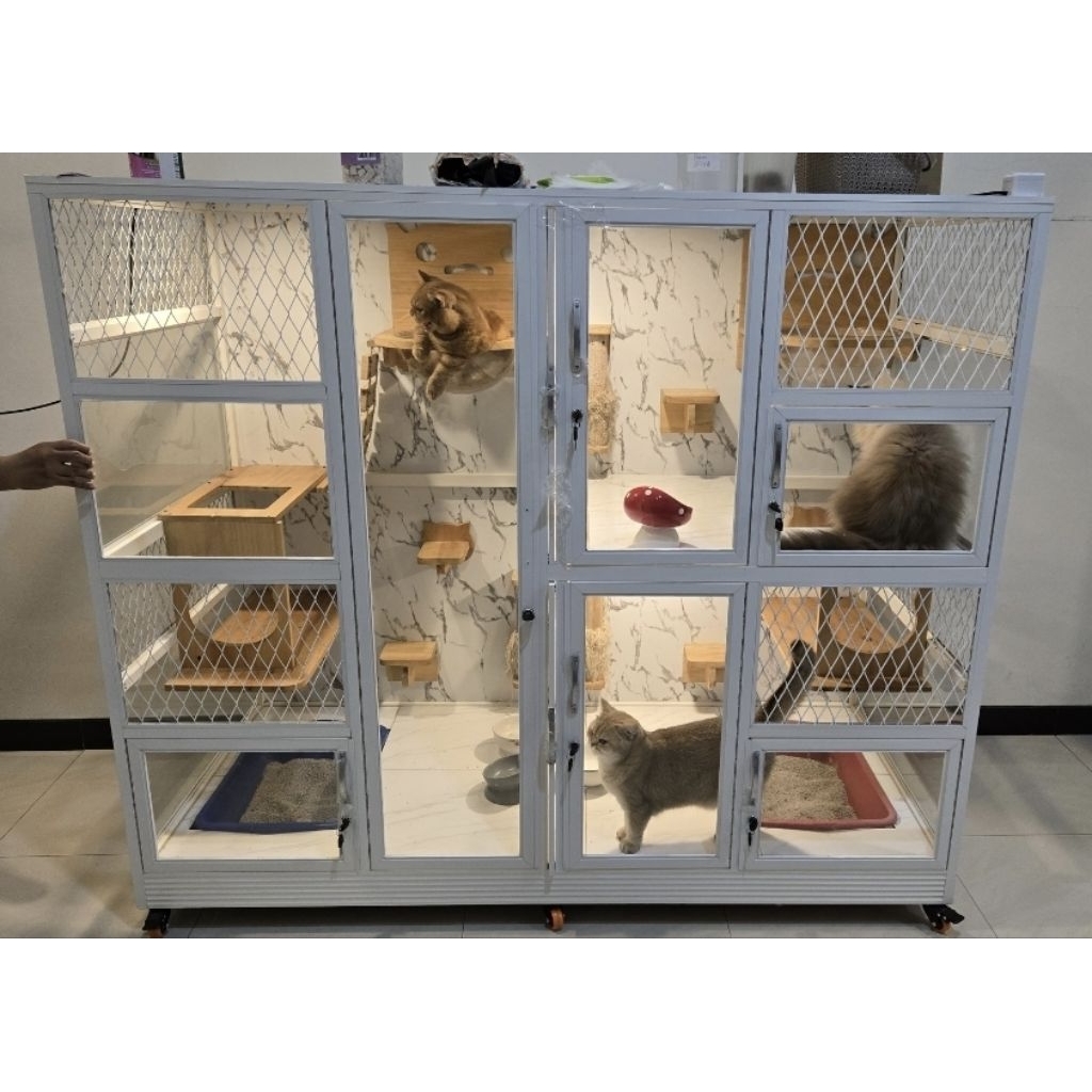 kandang kucing tingkat kandang kucing keramik kaca second