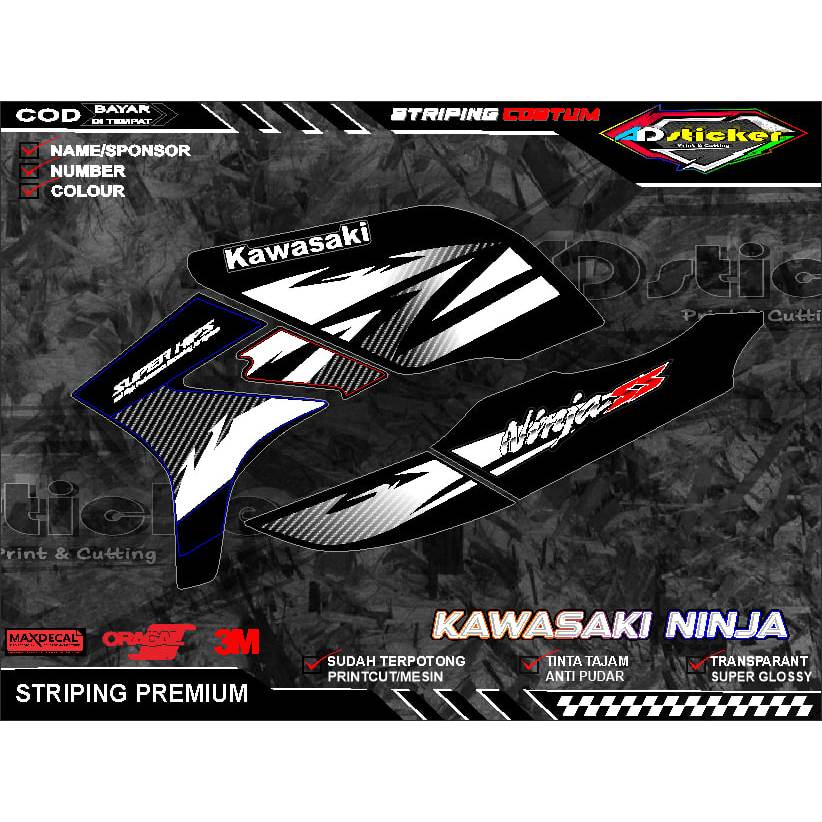 Striping Ninja Victor Hitam Transparan Maxdecal