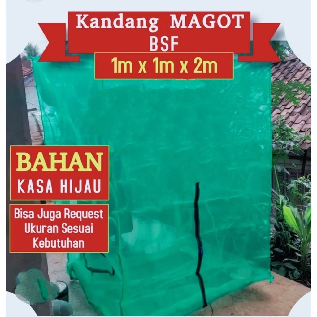 Kandang Lalat BSF Portable Semua Ukuran dengan Resleting dan Tali Pengikat