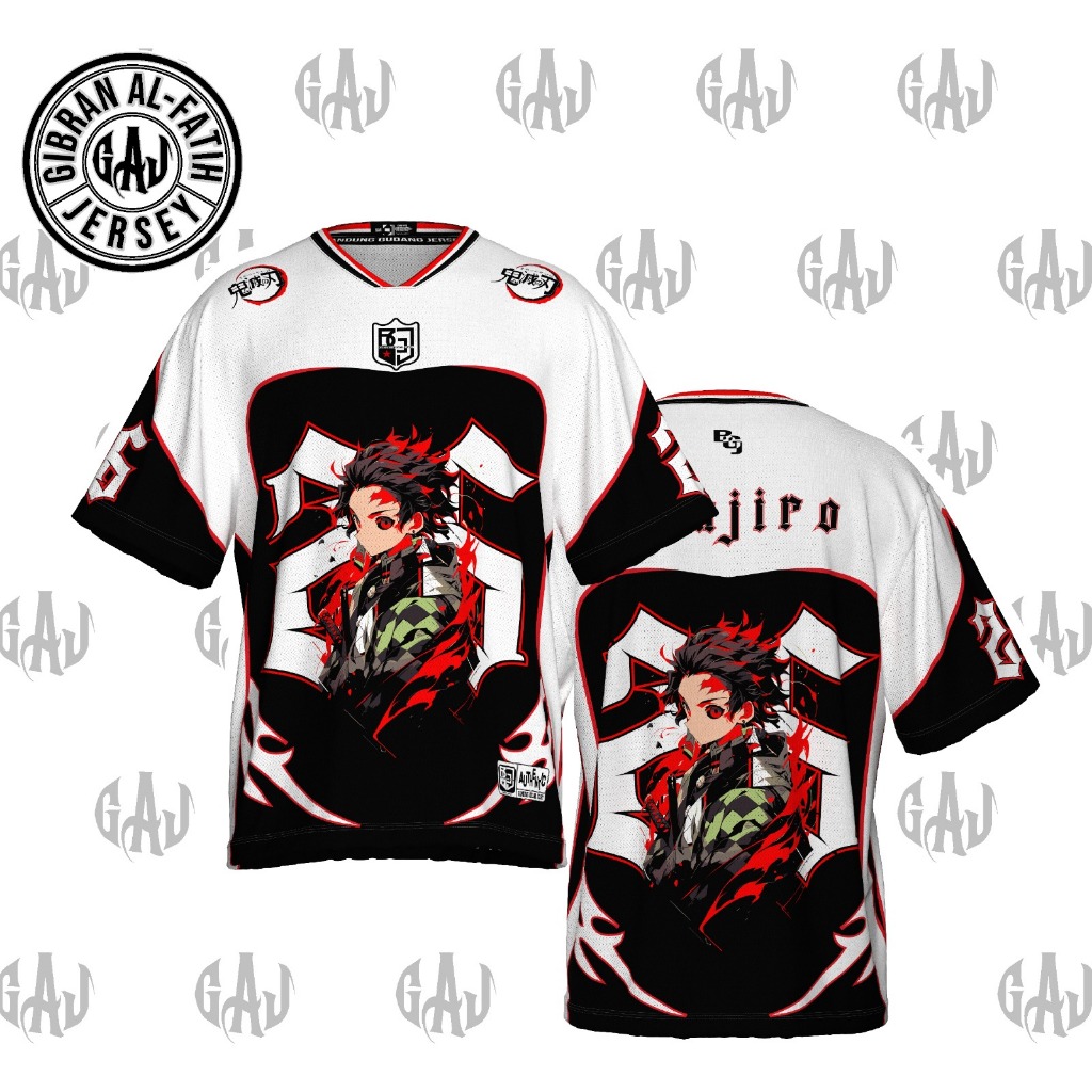 GAJ Jersey Bahan Dryfit Milano Brazil Premium Unisex Anime Demon Slayer Tanjiro Series Boxy | Hockey
