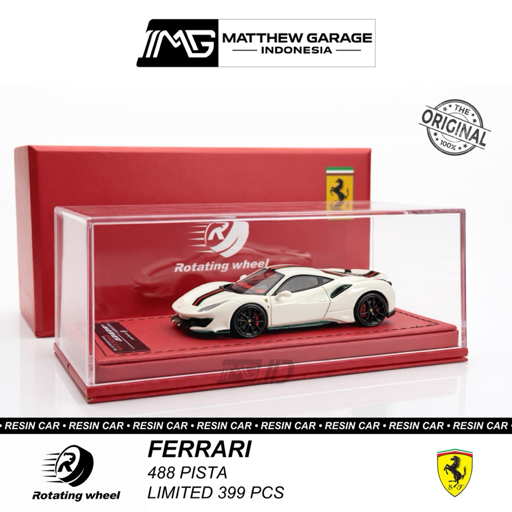 ROTATING WHEELS 1:64 FERRARI 488 PISTA WHITE LIMITED 199