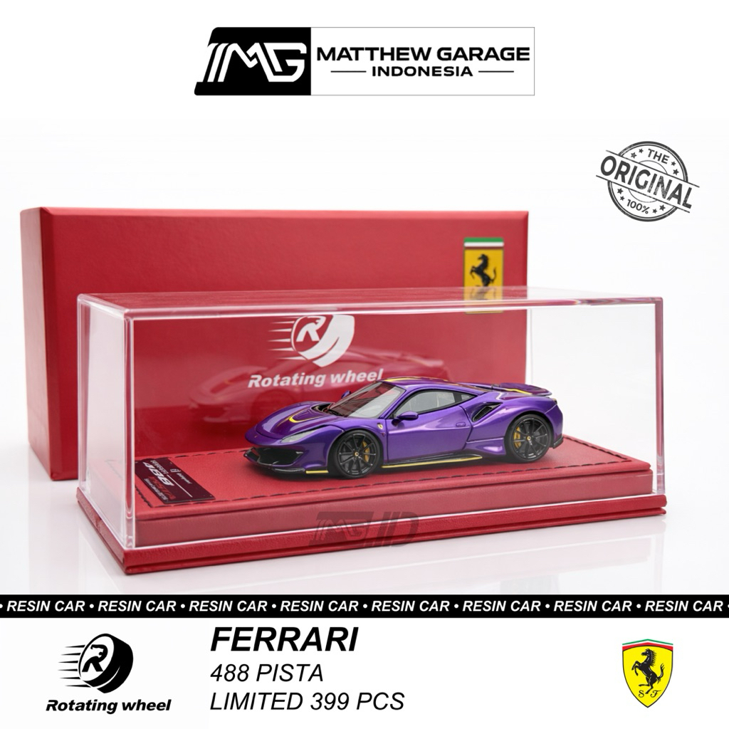 ROTATING WHEELS 1:64 FERRARI 488 PISTA PURPLE HOLO 002/199