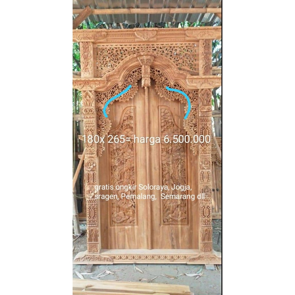 pintu kupu tarung gebyok ukir