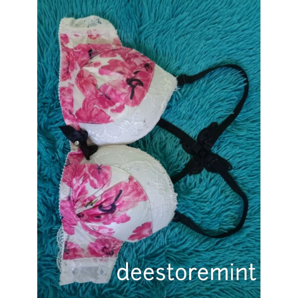 bh putih motif tali seksi kupu kupu