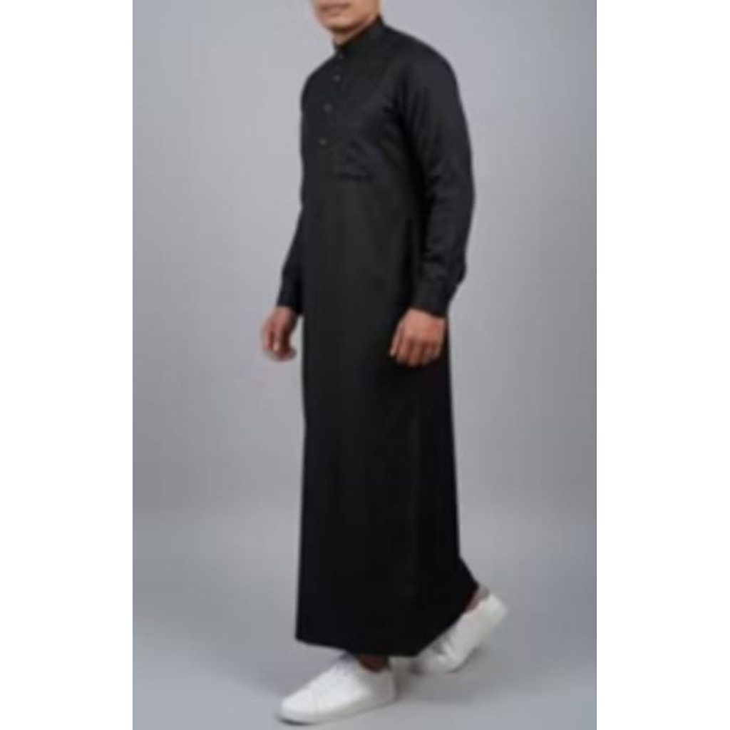 jubah gamis pria panjang tangan lengan manset premium