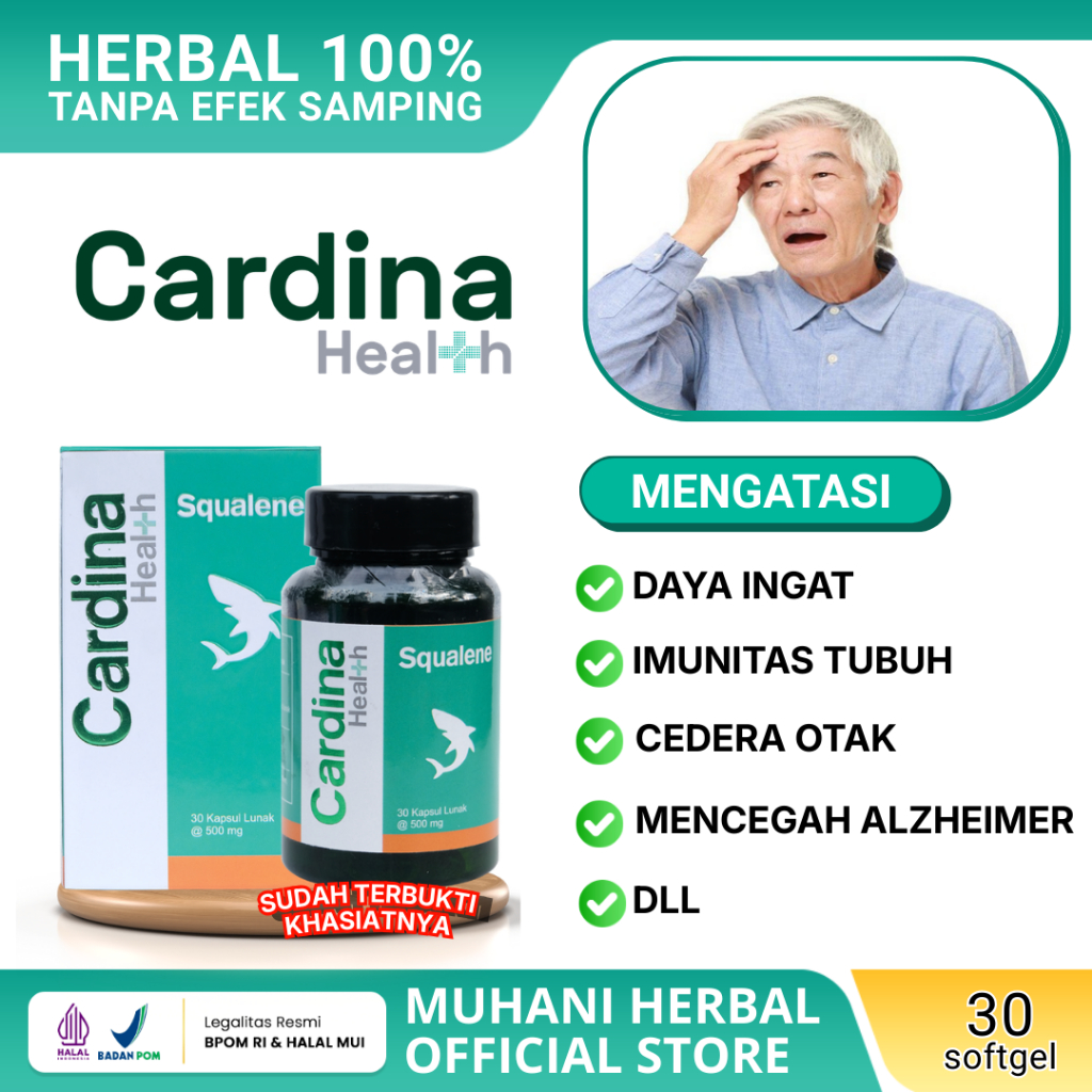 Cardina Health Squalene 30 Softgel Bpom Resmi Cardina Squalene Suplemen Herbal Untuk Daya Ingat & Im