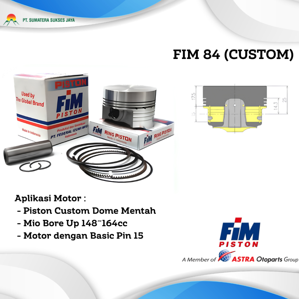 PISTON FIM 84 Custome Dome Mentah PAKET PISTON SET PISTON MOTOR