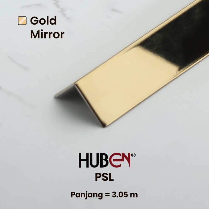 Plat Strip L HUBEN / Plat Strip Siku 10x10mm Gold Mirror
