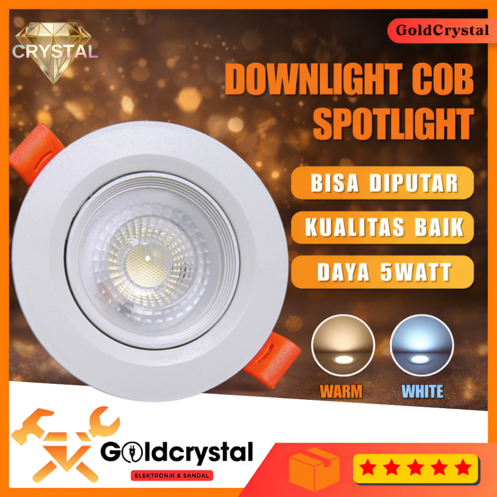 Lampu Downlight LED COB Spot Light Sorot 5 Watt Lampu Ceiling Lampu Plafon